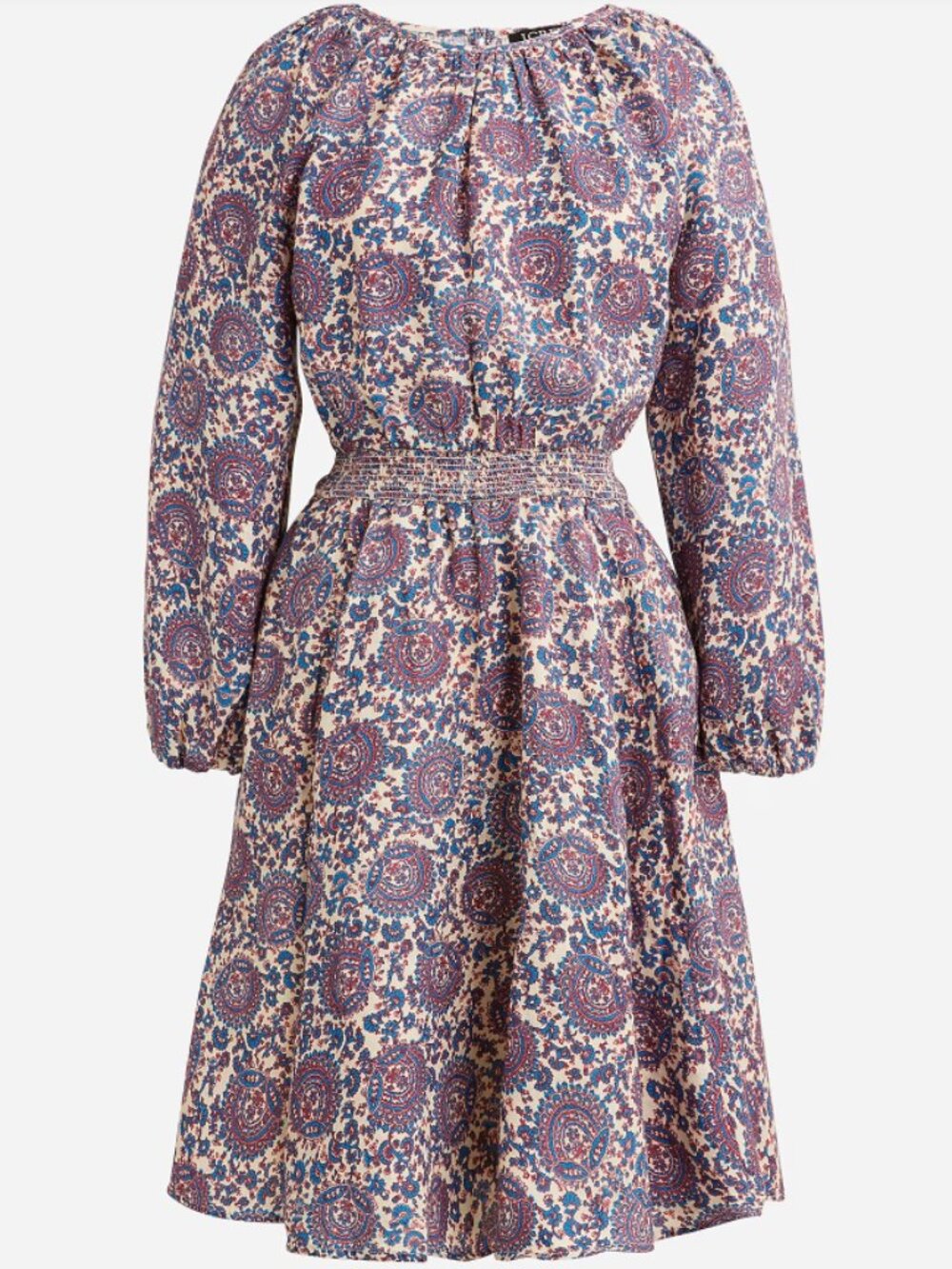 J. Crew Palermo Smocked-Waist Mini Dress